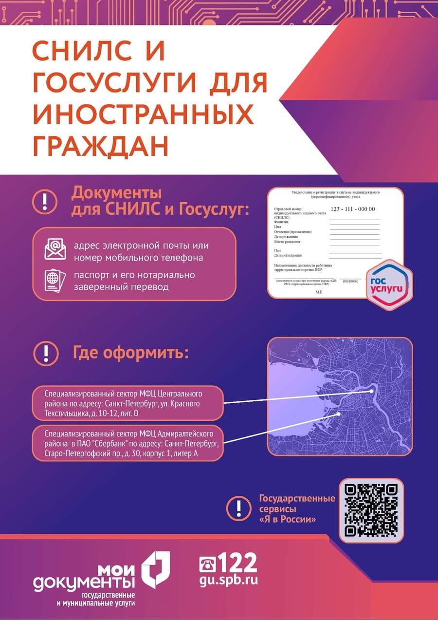 СНИЛС и Госуслуги для иностранных граждан